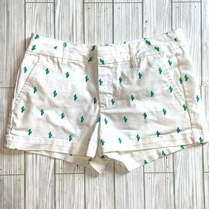 HARPER White Green Cactus🌵Shorts Women’s Size Small